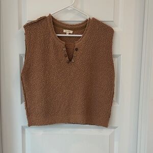 LA MIEL Brown Sleeveless Knit Top